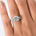D'Joy Moissanite Ring in Rhodium Overlay Sterling Silver 3.94 Ct.