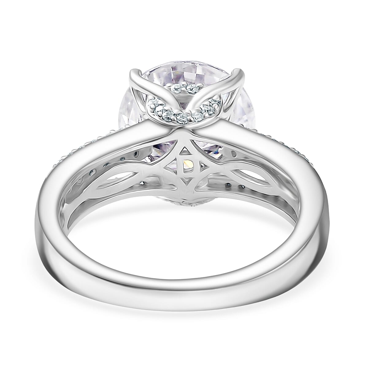 3.9 Ct. Moissanite Solitaire Ring in Rhodium Sterling Silver 8290008 5