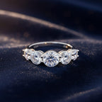 One Time Mega Buy-Moissanite  Open Set Ring VS-EF in Rhodium Overlay Sterling Silver 4.15 Ct.