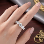 One Time Mega Buy-Moissanite  Open Set Ring VS-EF in Rhodium Overlay Sterling Silver 4.15 Ct.