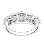One Time Mega Buy-Moissanite  Open Set Ring VS-EF in Rhodium Overlay Sterling Silver 4.15 Ct.