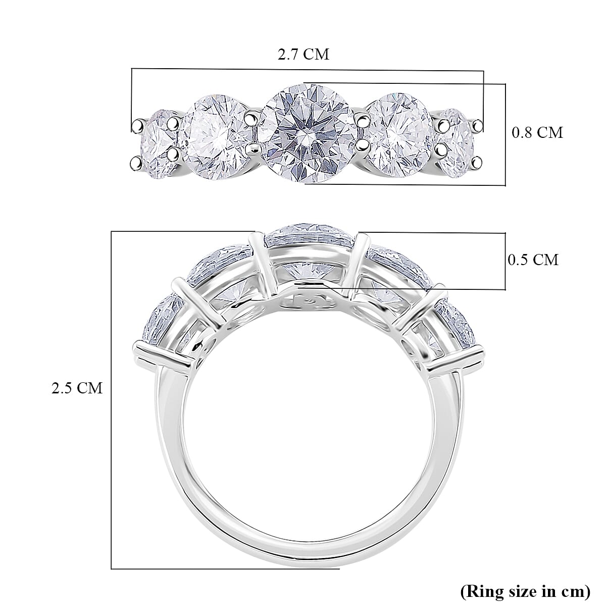 4.2 Ct. Moissanite  Ring in 925 White Silver 8354253 6