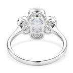 D'Joy Moissanite Floral Halo Ring in Rhodium Overlay Sterling Silver  4.64 Ct.