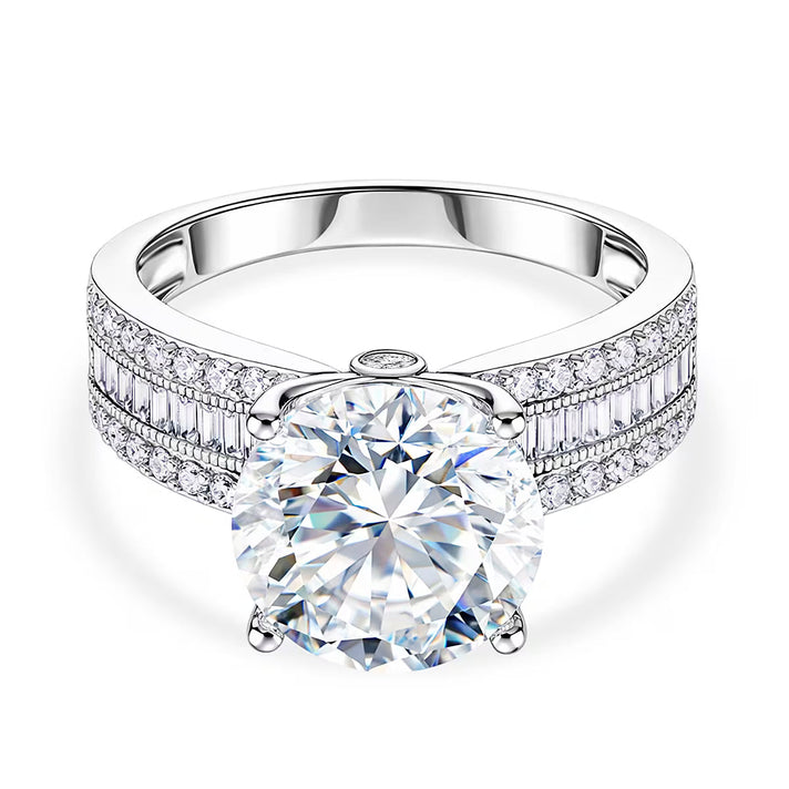 D'Joy - Moissanite Ring in Rhodium Overlay Sterling Silver 6.22 Ct. 8556344 1