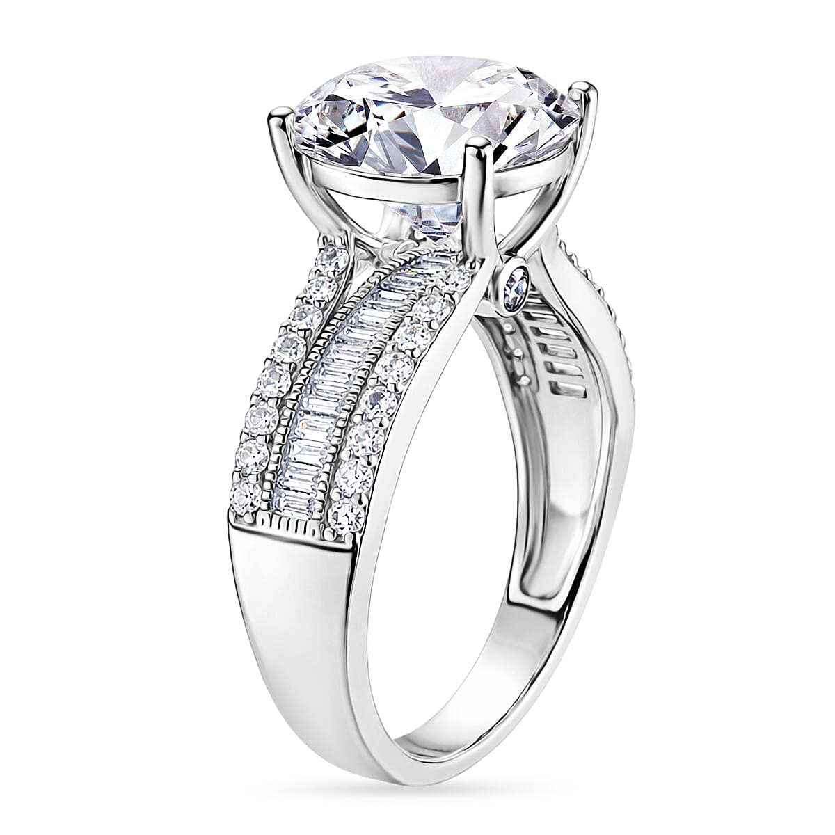 D'Joy - Moissanite Ring in Rhodium Overlay Sterling Silver 6.22 Ct. 8556344 4
