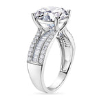 D'Joy - Moissanite Solitaire Ring in Rhodium Overlay Sterling Silver  6.22 Ct.