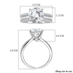 D'Joy - Moissanite Solitaire Ring in Rhodium Overlay Sterling Silver  6.22 Ct.