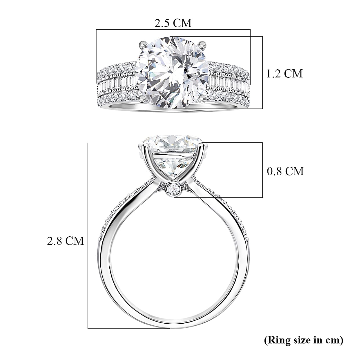 D'Joy - Moissanite Ring in Rhodium Overlay Sterling Silver 6.22 Ct. 8556344 6
