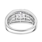 D'Joy Moissanite Signet Ring in Platinum Overlay Sterling Silver, Silver Wt.6.5 Gms  1.83 Ct.