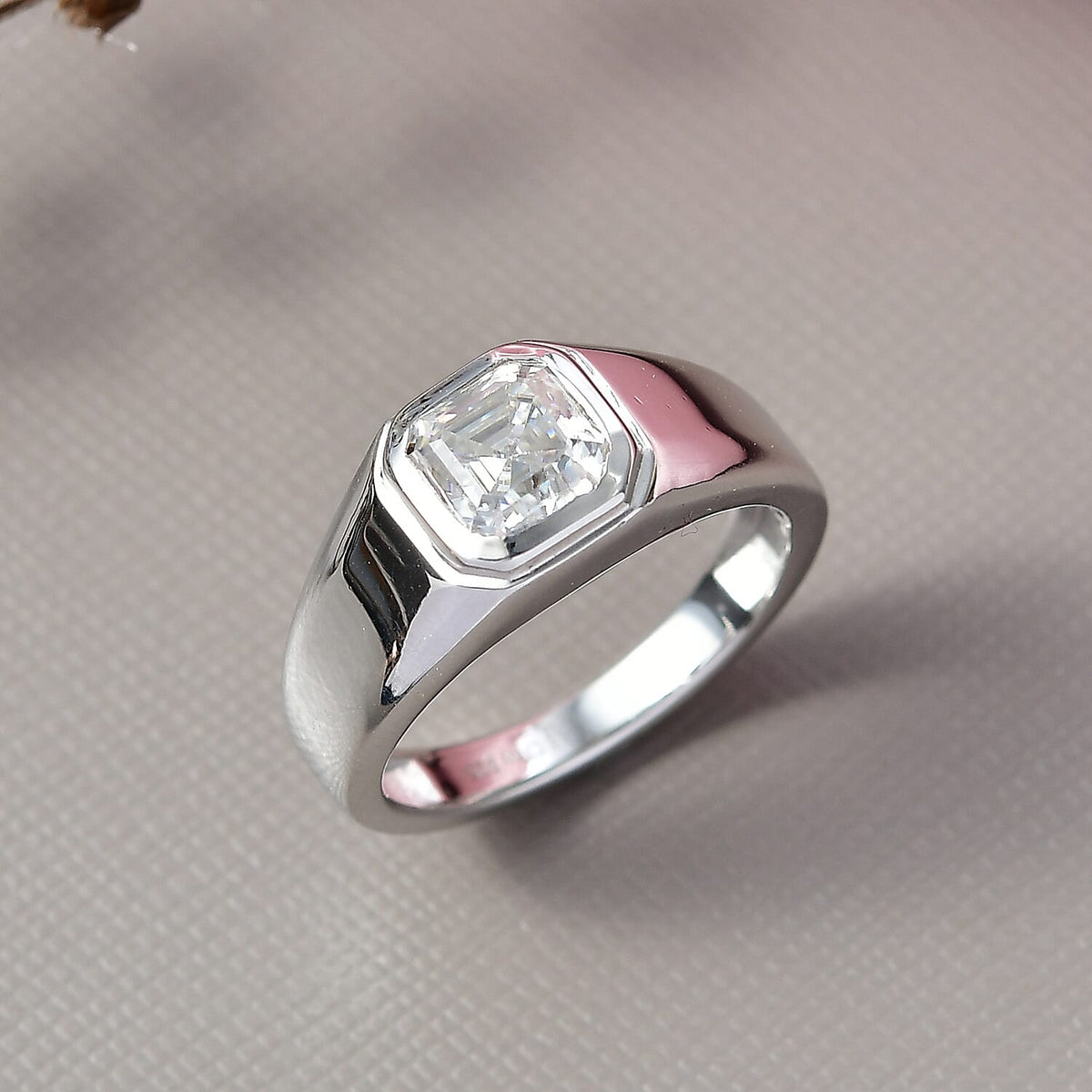 D'joy 1.7 Ct. Moissanite Solitaire Ring in Rhodium Sterling Silver 8286274 2