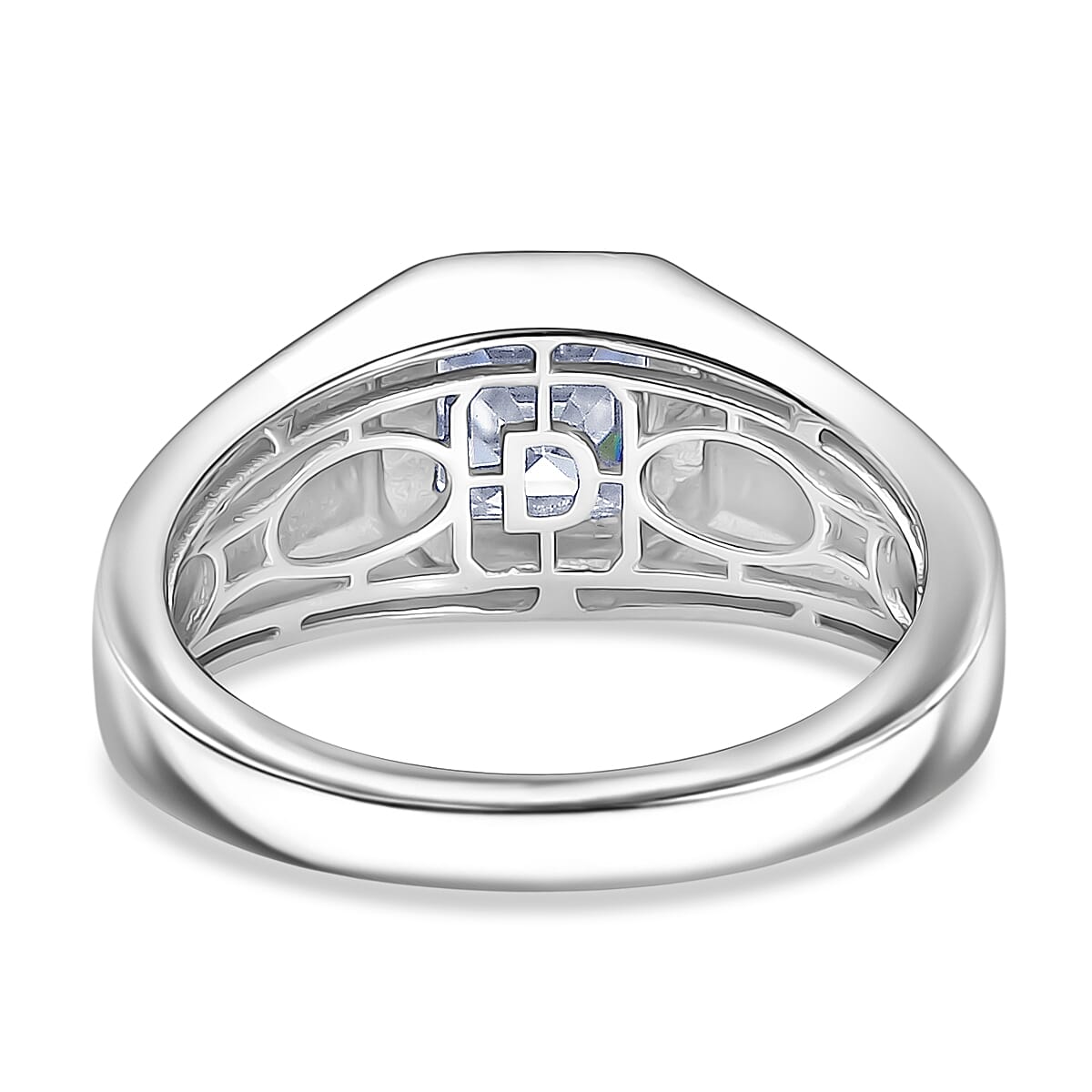 D'joy 1.7 Ct. Moissanite Solitaire Ring in Rhodium Sterling Silver 8286274 5