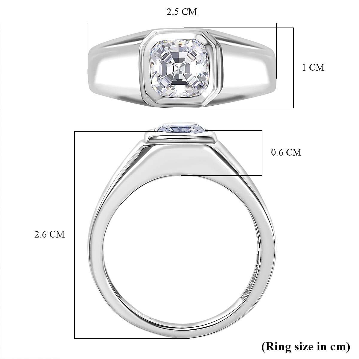 D'joy 1.7 Ct. Moissanite Solitaire Ring in Rhodium Sterling Silver 8286274 6
