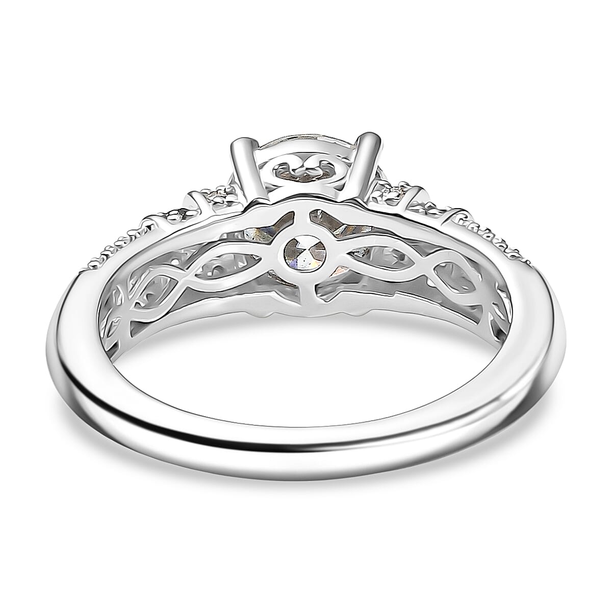 D'Joy Moissanite &amp; Multi Sapphire Ring in Rhodium Overlay Sterling Silver 1.79 Ct. 8270006 5
