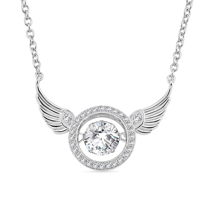 1.1 Ct. Moissanite Solitaire necklace in Rhodium Sterling Silver 8280121 1