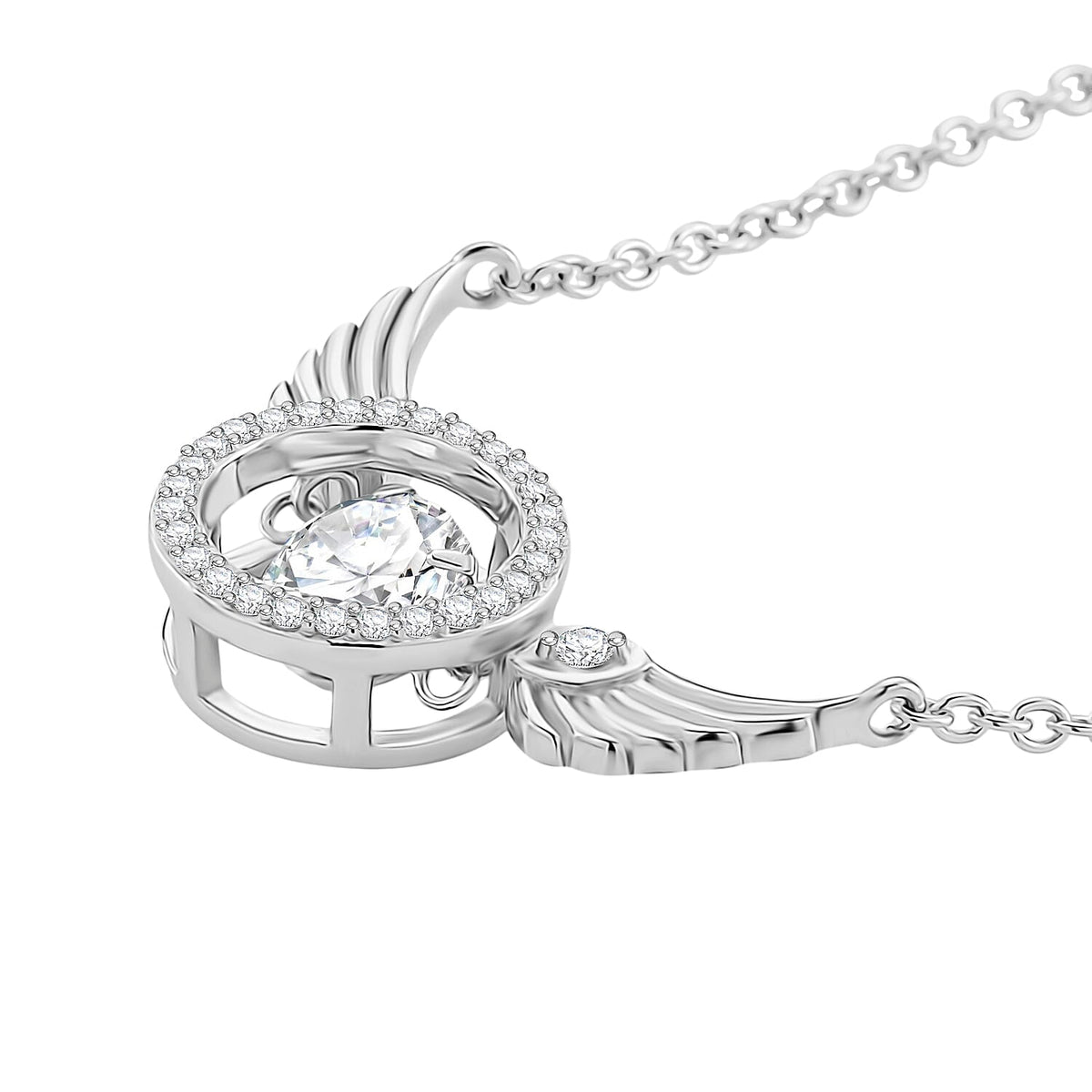 1.1 Ct. Moissanite Solitaire necklace in Rhodium Sterling Silver V32563196 4