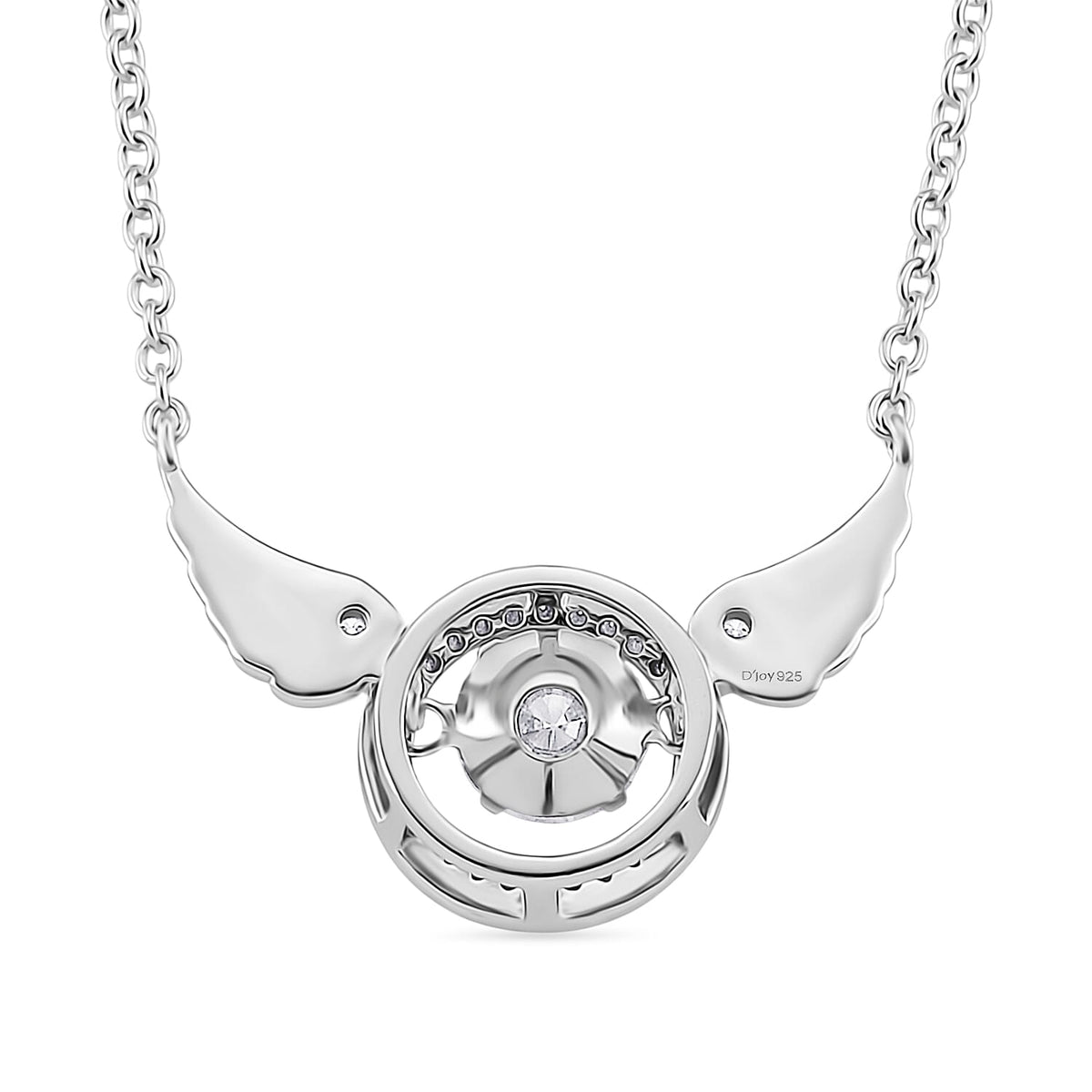 1.1 Ct. Moissanite Solitaire necklace in Rhodium Sterling Silver V32563196 5