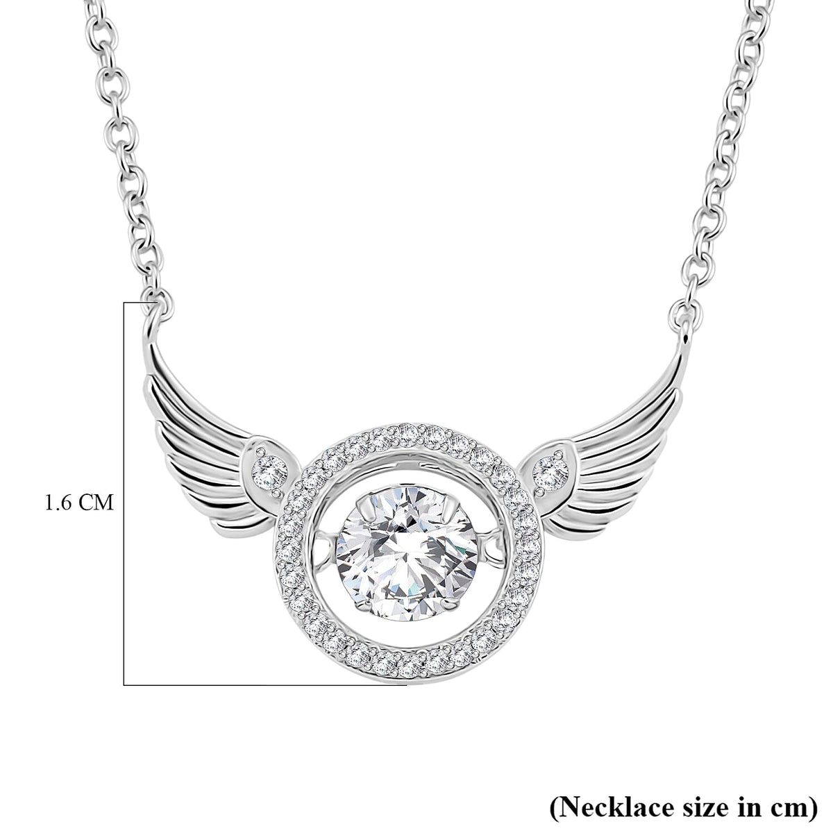 1.1 Ct. Moissanite Solitaire necklace in Rhodium Sterling Silver V32563196 6