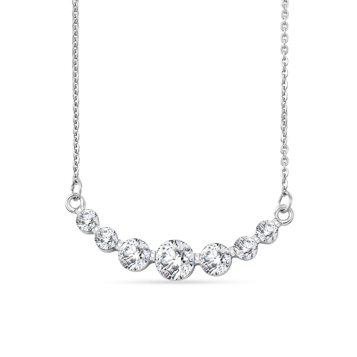 D'Joy - Moissanite Necklace (Size - 20) with Lobster Clasp in Platinum Overlay Sterling Silver 8547688 0