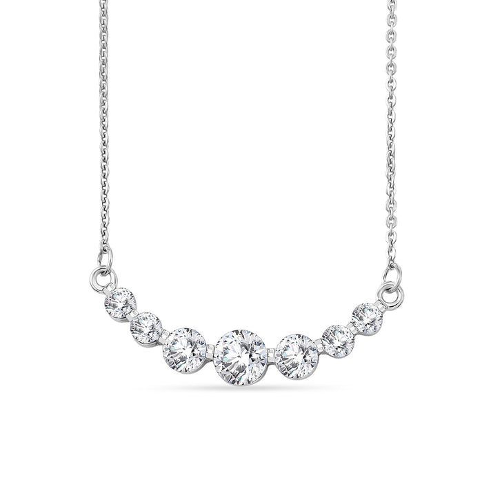 D'Joy - Moissanite Necklace (Size - 20) with Lobster Clasp in Platinum Overlay Sterling Silver 8547688 1