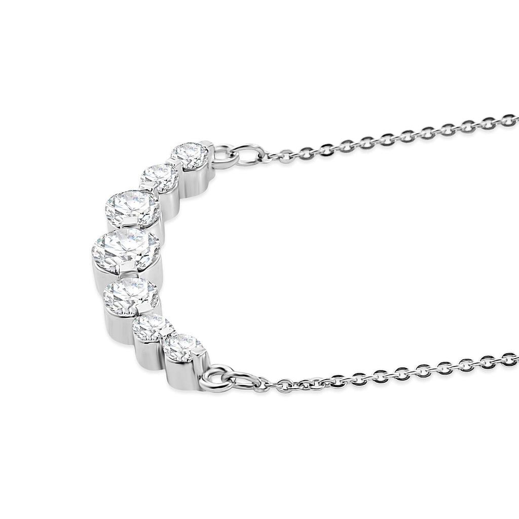 D'Joy - Moissanite Necklace (Size - 20) with Lobster Clasp in Platinum Overlay Sterling Silver