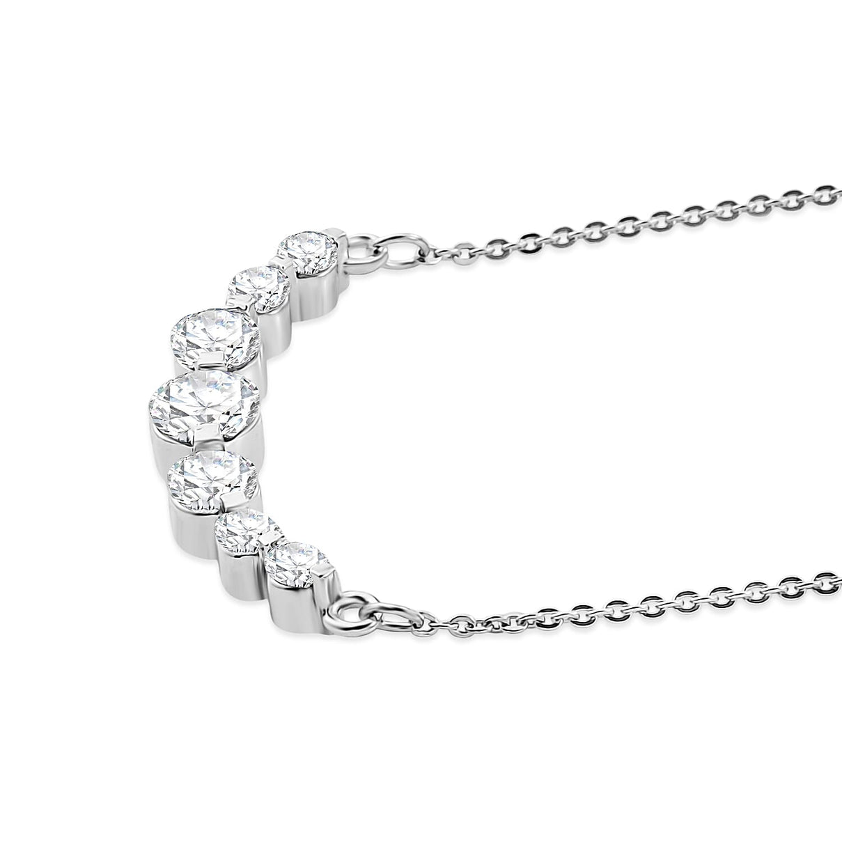 D'Joy - Moissanite Necklace (Size - 20) with Lobster Clasp in Platinum Overlay Sterling Silver 8547688 4