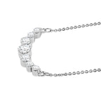 D'Joy - Moissanite Necklace (Size - 20) with Lobster Clasp in Platinum Overlay Sterling Silver