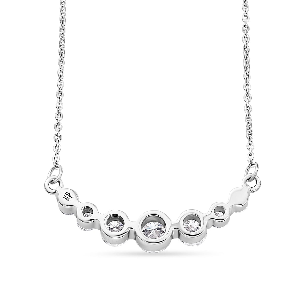 D'Joy - Moissanite Necklace (Size - 20) with Lobster Clasp in Platinum Overlay Sterling Silver 8547688 5