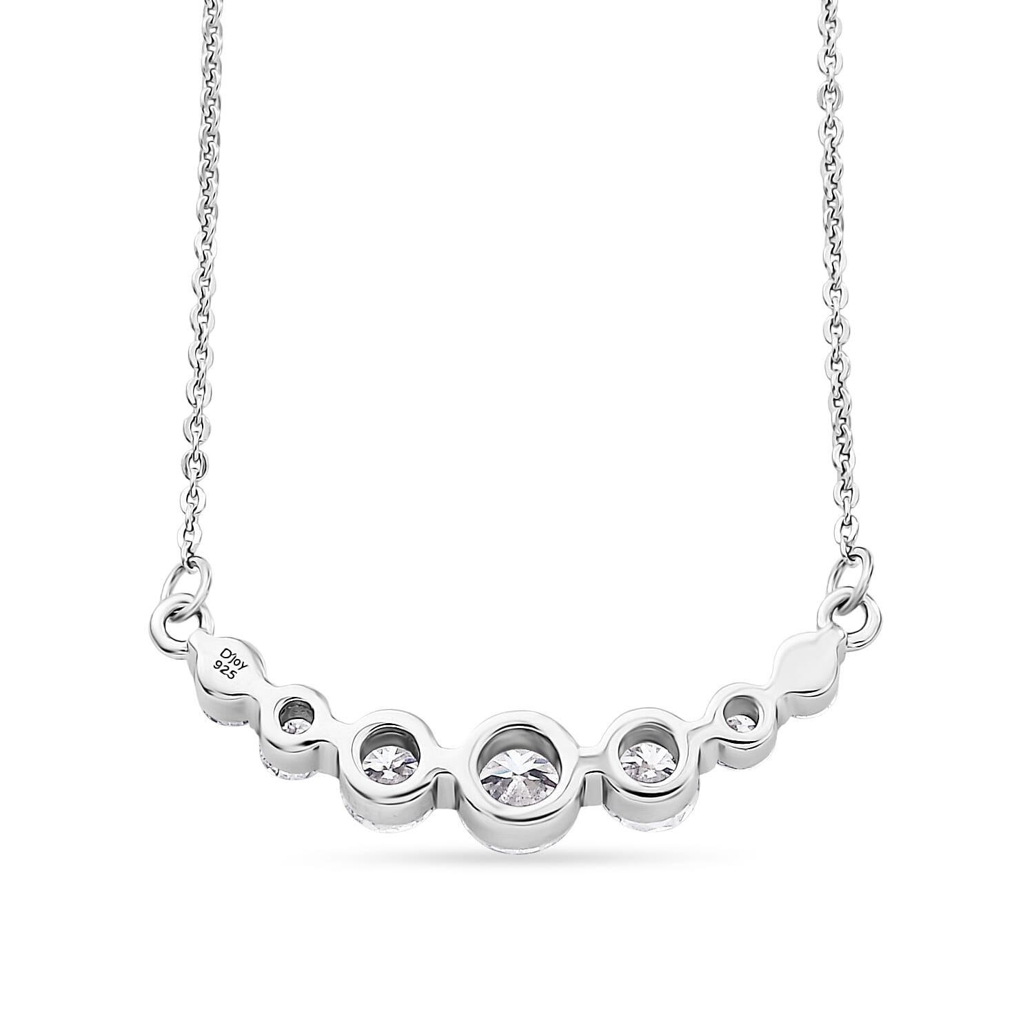 D'Joy - Moissanite Necklace (Size - 20) with Lobster Clasp in Platinum Overlay Sterling Silver 8547688 5