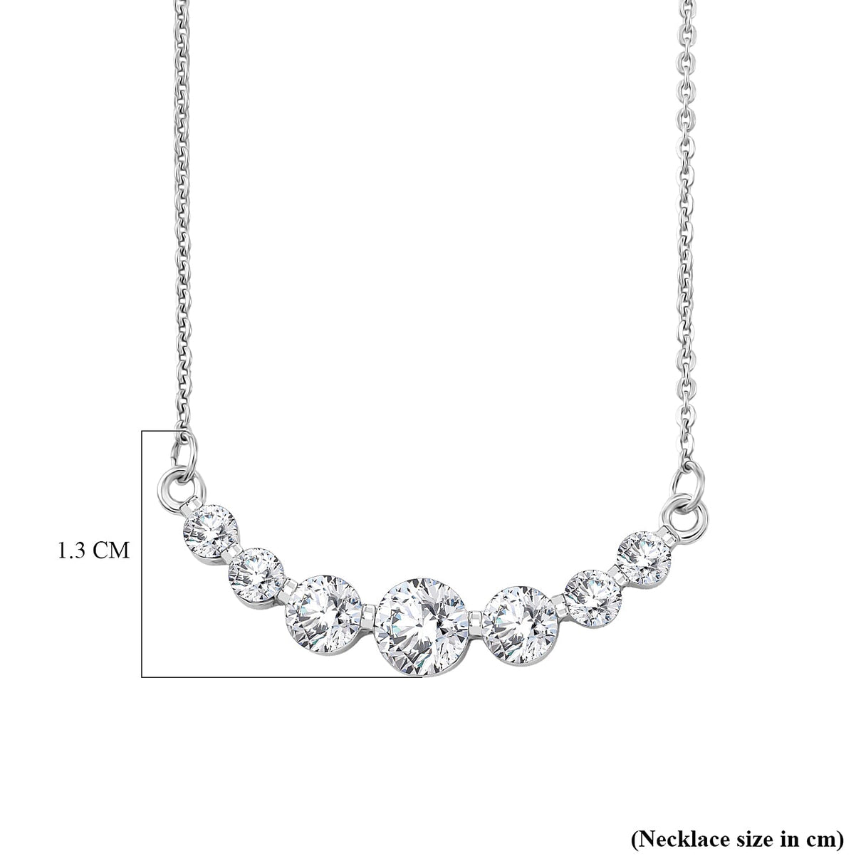D'Joy - Moissanite Necklace (Size - 20) with Lobster Clasp in Platinum Overlay Sterling Silver 8547688 6