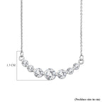 D'Joy - Moissanite Necklace (Size - 20) with Lobster Clasp in Platinum Overlay Sterling Silver