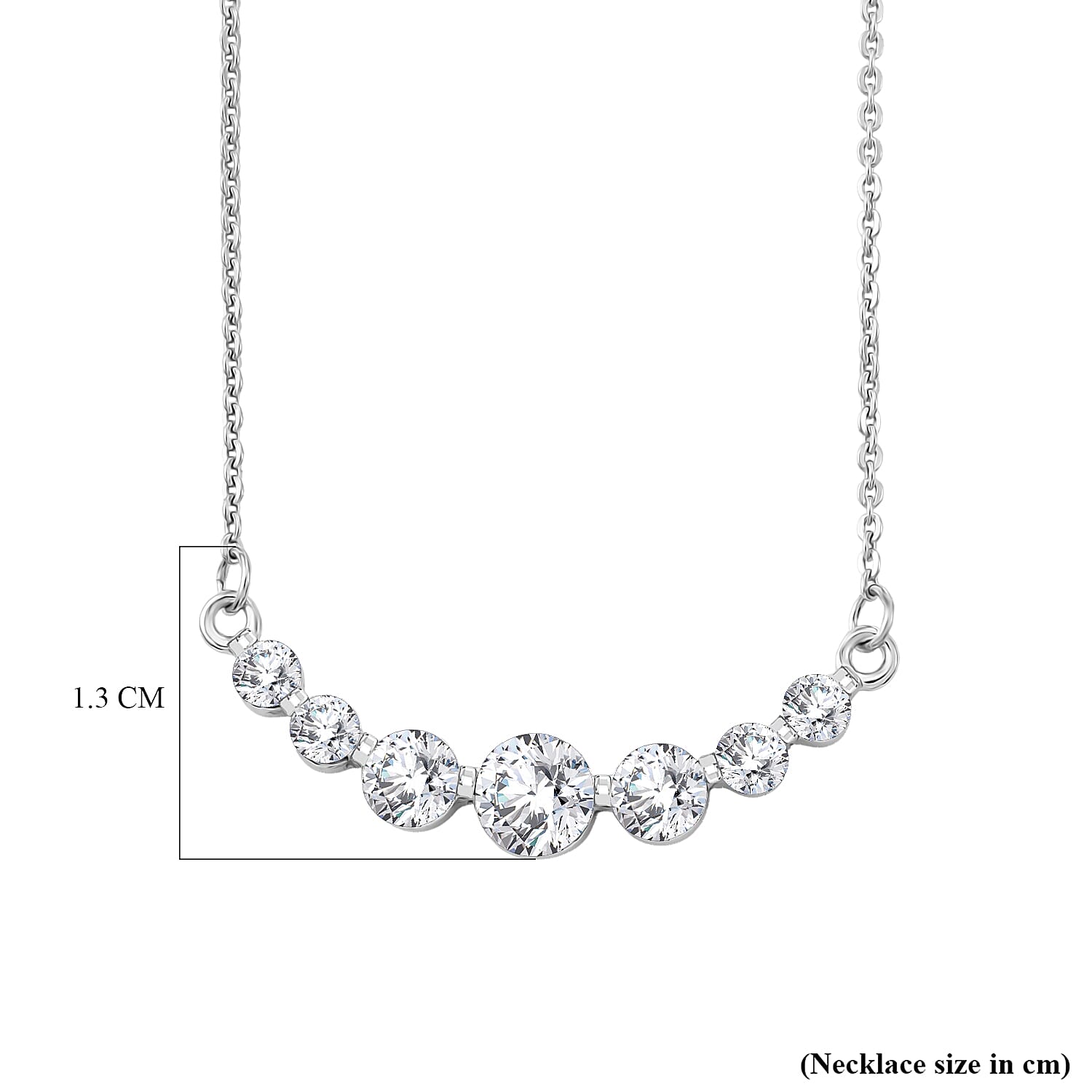 D'Joy - Moissanite Necklace (Size - 20) with Lobster Clasp in Platinum Overlay Sterling Silver 8547688 6