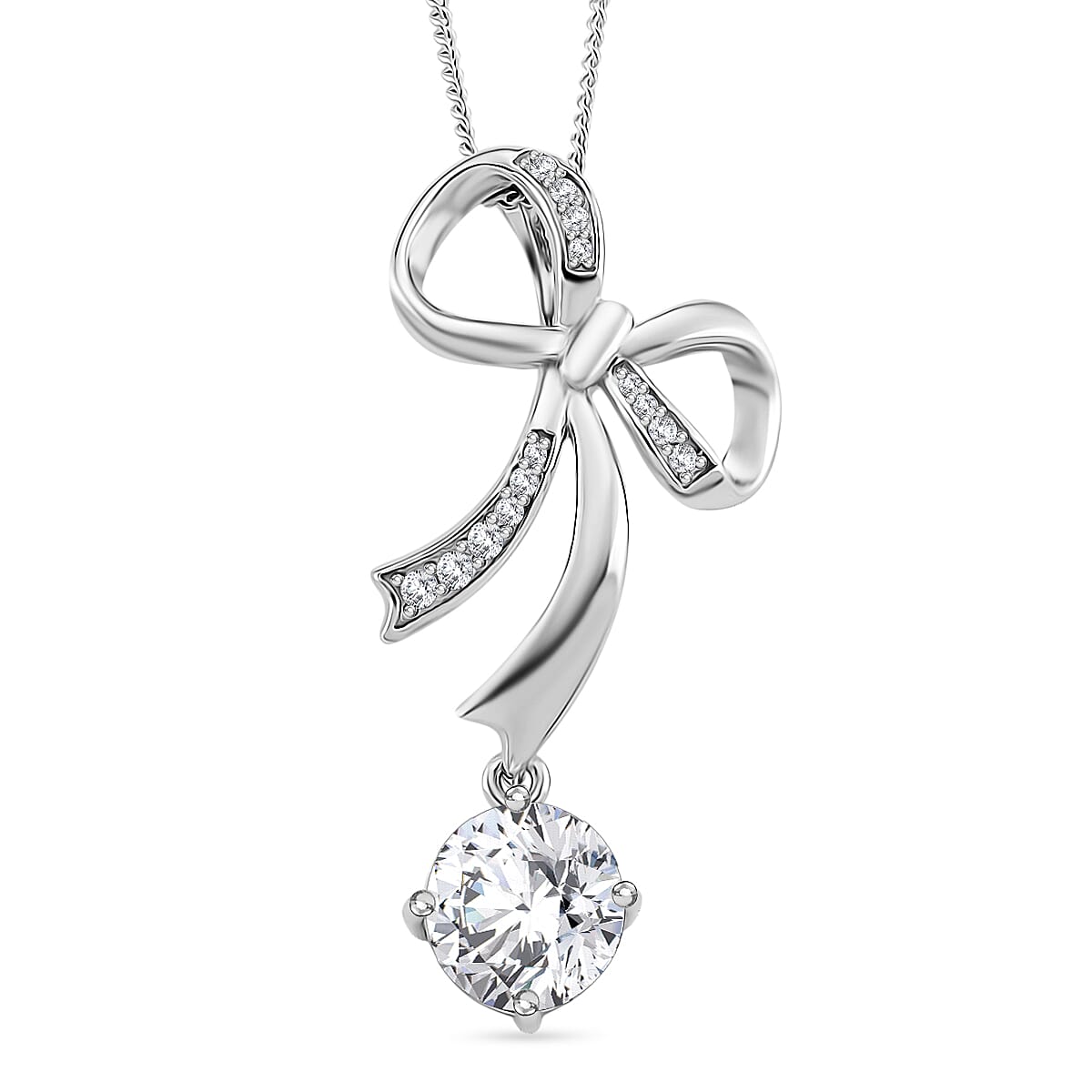 1.9 Ct. Moissanite Solitaire set(cp) in Rhodium Sterling Silver 4425549 0