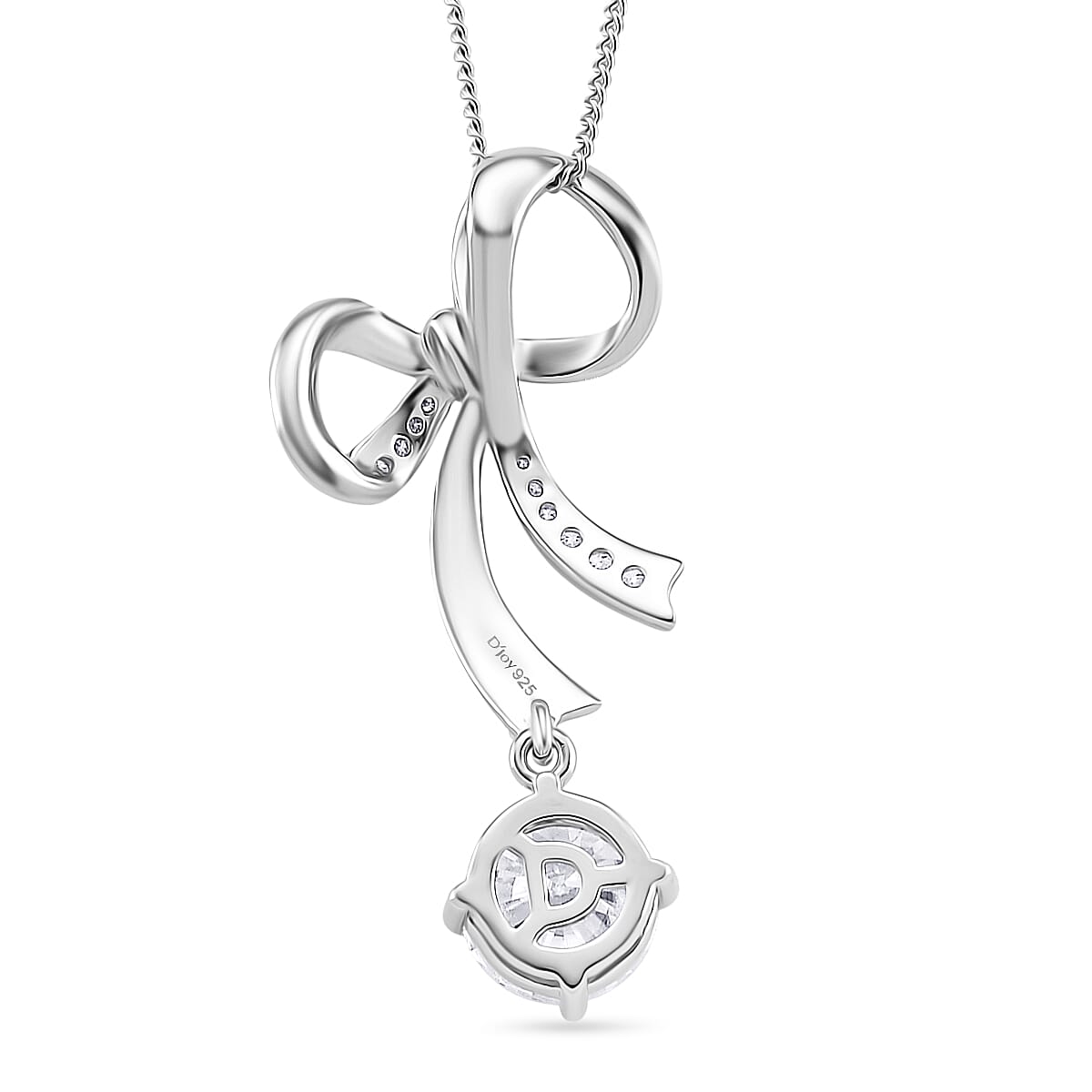 1.9 Ct. Moissanite Solitaire set(cp) in Rhodium Sterling Silver 4425549 5