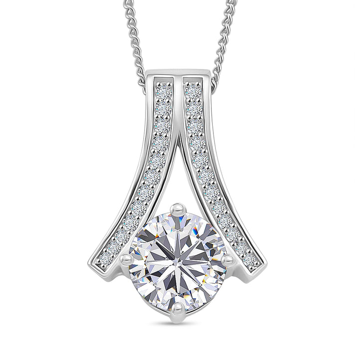 2.1 Ct. Moissanite Solitaire set(cp) in Rhodium Sterling Silver 4425552 1