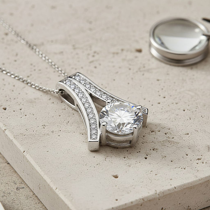 2.1 Ct. Moissanite Solitaire set(cp) in Rhodium Sterling Silver 4425552 2