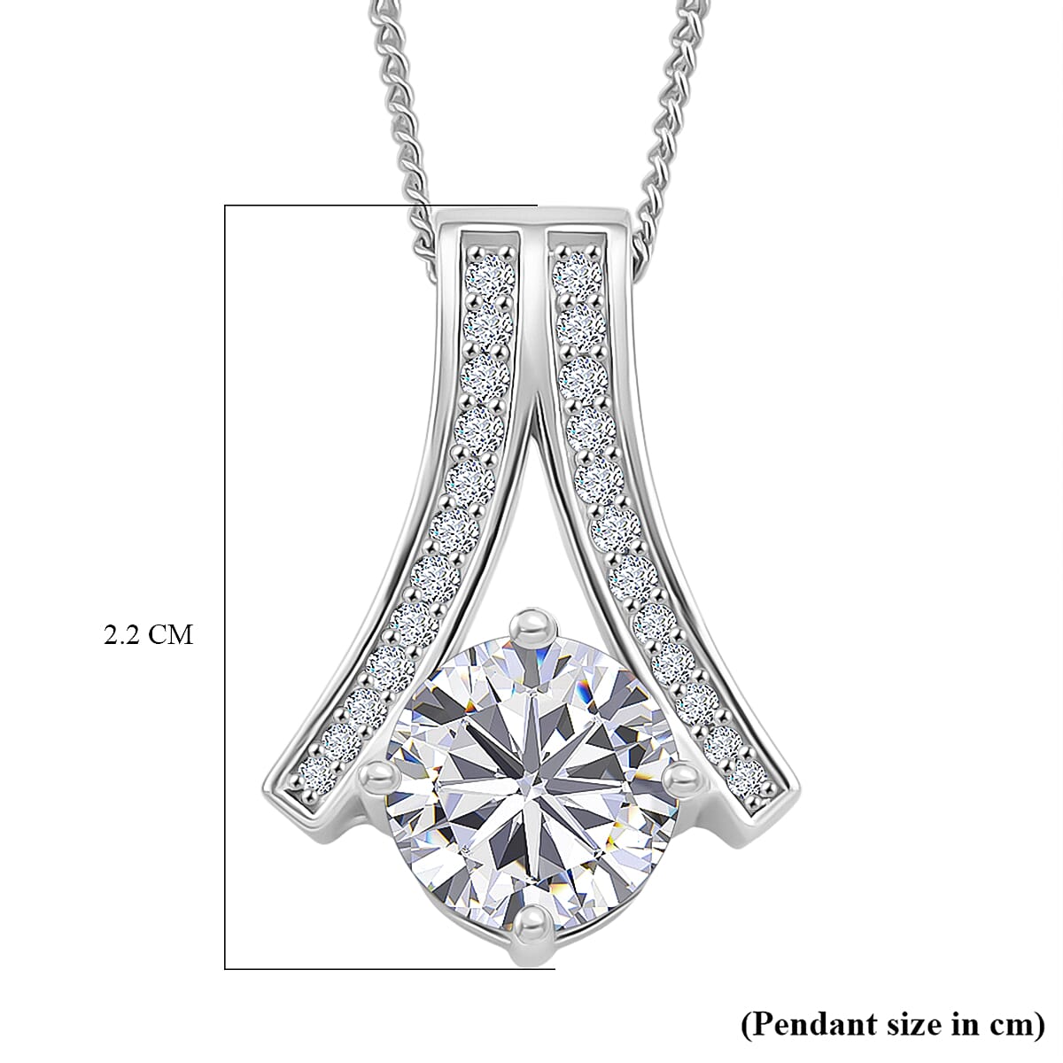 2.1 Ct. Moissanite Solitaire set(cp) in Rhodium Sterling Silver V32520669 7