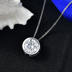 D'Joy Moissanite Solitaire Pendant with Chain (Size 20) in Platinum Overlay Sterling Silver 2.55 Ct.