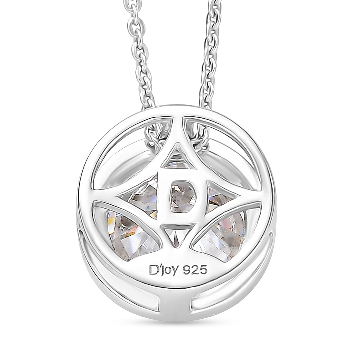 D'Joy Moissanite Solitaire Pendant with Chain (Size 20) in Platinum Overlay Sterling Silver 2.55 Ct. 4448989 5