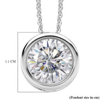 D'Joy Moissanite Solitaire Pendant with Chain (Size 20) in Platinum Overlay Sterling Silver 2.55 Ct.