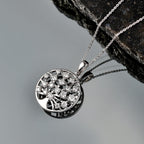 D'Joy - Moissanite Tree of Life Pendant with Chain (Size 20) in Platinum Overlay Sterling Silver