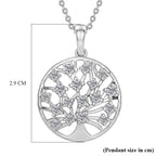 D'Joy - Moissanite Tree of Life Pendant with Chain (Size 20) in Platinum Overlay Sterling Silver