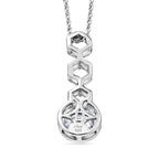 D'Joy - Moissanite Solitaire Drop Pendant with Chain (Size 20) in Platinum Overlay Sterling Silver 1.00 Ct.