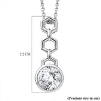 D'Joy - Moissanite Solitaire Drop Pendant with Chain (Size 20) in Platinum Overlay Sterling Silver 1.00 Ct.
