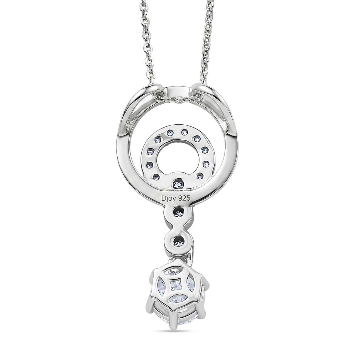 D'Joy - Moissanite Drop Pendant with Chain (Size 20) in Platinum Overlay Sterling Silver 1.07 Ct 4473306 5