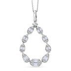 D'Joy - Moissanite Pendant with Chain (Size 20) in Rhodium Overlay Sterling Silver 1.16 Ct.