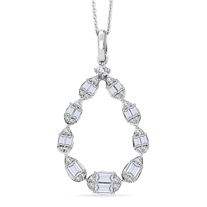 D'Joy - Moissanite Pendant with Chain (Size 20) in Rhodium Overlay Sterling Silver 1.16 Ct. 4473292 1