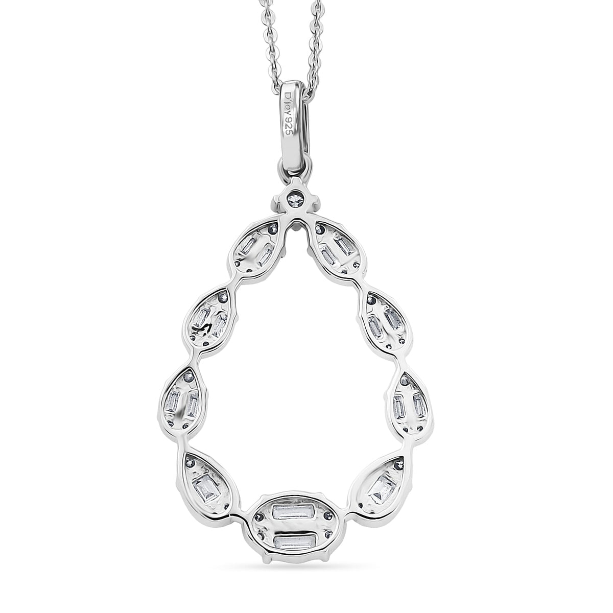 D'Joy - Moissanite Pendant with Chain (Size 20) in Rhodium Overlay Sterling Silver 1.16 Ct. V32568642 5