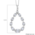 D'Joy - Moissanite Pendant with Chain (Size 20) in Rhodium Overlay Sterling Silver 1.16 Ct.