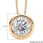 D'Joy Moissanite Solitaire Pendant with Chain (Size 20) in Yellow Gold Plated Sterling Silver 2.55 Ct.