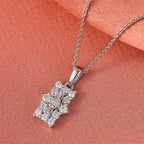 D'Joy Moissanite Boat Pendant with Chain (Size 20) in Platinum Overlay Sterling Silver